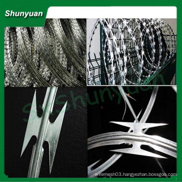 low price galvanized concertina razor barbed wire ,flat wrap razor wire